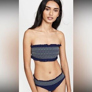 NWT: Tory Burch Costa Bandeau Bikini •size: L•